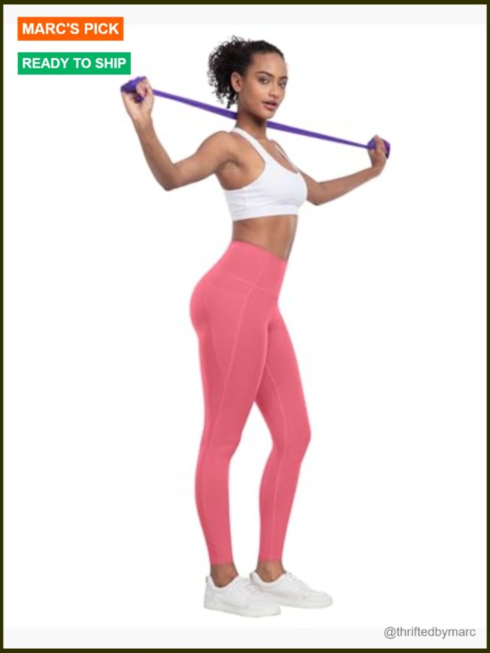 High Waisted Tummy Control Yoga Leggings with Pockets 6 Pack - Picture 4 of 6